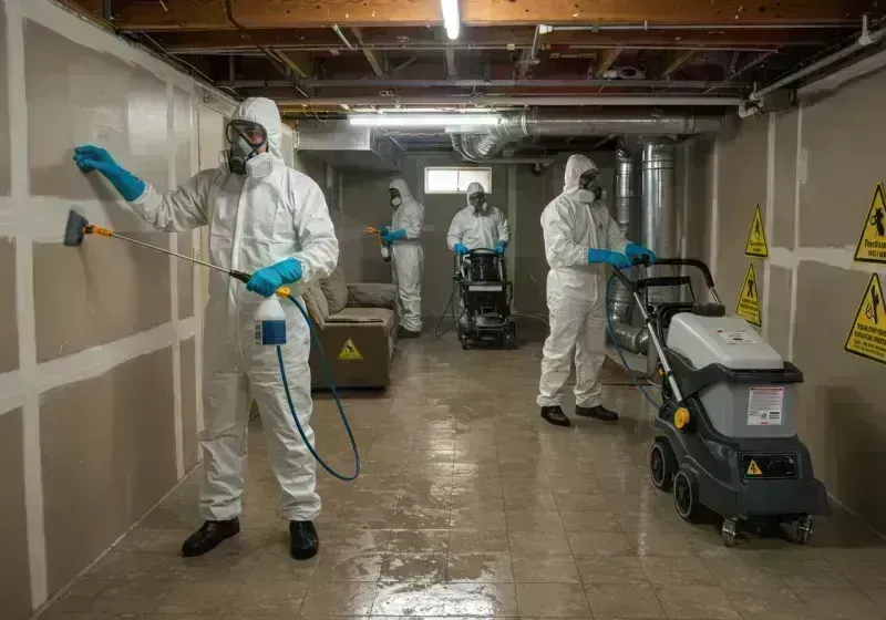 Basement Moisture Removal and Structural Drying process in Union Hall, VA